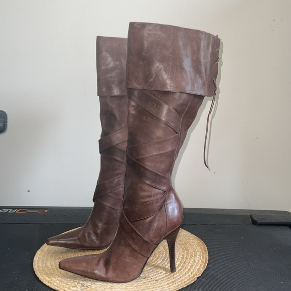 ZIGIBew York Leather Western Heel Booties Boots Size 7.5 - Picture 3 of 16